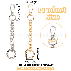 2Pcs 2 Colors Iron Cable Chain Purse Strap Extenders&nbsp;IFIN-WR0001-11