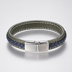 Braided Leather Cord Bracelets&nbsp;BJEW-H561-07