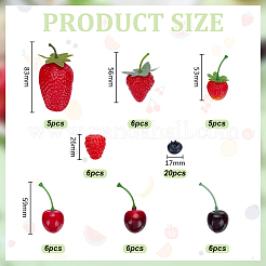 60Pcs Plastic Simulation Fruit Model&nbsp;AJEW-WR0002-94