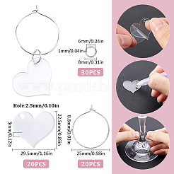 DIY Blank Wine Glass Charm Making Kit&nbsp;DIY-SC0023-62B