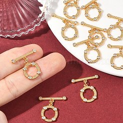 SHEGRACE Brass Micro Pave Clear Cubic Zirconia OT Toggle Claps&nbsp;XGRQ5K475-830G