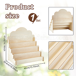 4-Slot Wood Display Risers&nbsp;ODIS-WH0030-178B-02