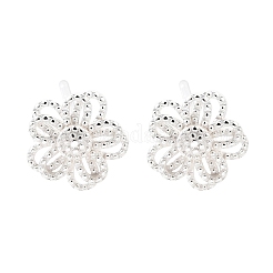 925 Sterling Silver Flower Stud Earrings&nbsp;EJEW-Q030-03S