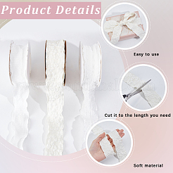3 Rolls 3 Styles Polyester Ruffled Ribbon for Sewing Decoration&nbsp;OCOR-CY0003-64A