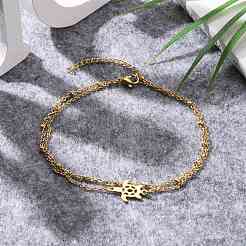Ion Plating(IP) 304 Stainless Steel Multi-strand Anklets&nbsp;AJEW-AN00332-01