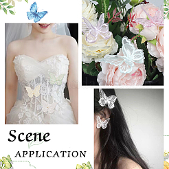 48Pcs 8 Colors Double Layered 3D Butterfly Polyester Embroidery Ornament Accessories&nbsp;PATC-FG0001-62