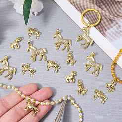 5Pcs Brass Micro Pave Clear Cubic Zirconia Pendants&nbsp;ZIRC-SZ0005-80