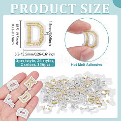 156Pcs 2 Colors Letter A~Z Embroidery Thread on Patches&nbsp;PATC-NB0001-57A