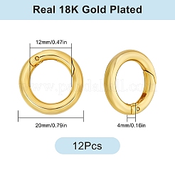 12Pcs Rack Plating Brass Spring Gate Rings&nbsp;KK-SC0005-69