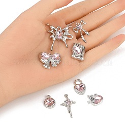 8Pcs 8 Styles Rack Plating Alloy Glass Pendants&nbsp;FIND-FP0002-94