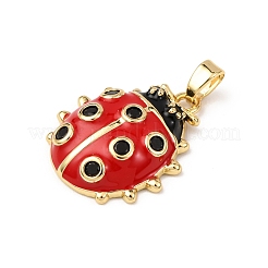 Brass Micro Pave Cubic Zirconia & Enamel Pendants&nbsp;KK-F917-04A