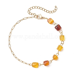 3Pcs Natural Amber Beads Link Chain Bracelets&nbsp;BJEW-JB13644