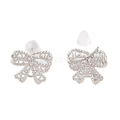 Bowknot Brass Stud Earrings for Women&nbsp;EJEW-P288-02P
