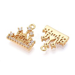 Brass Micro Pave Cubic Zirconia Charms&nbsp;X1-KK-N263-85G