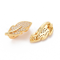 Brass Micro Pave Clear Cubic Zirconia Twister Clasps&nbsp;LS-KK-S354-321-NF