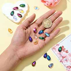 20Pcs 10 Colors Faceted Teardrop Glass Pendants&nbsp;GLAA-YW0004-10