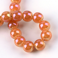 Electroplate Glass Beads Strands&nbsp;EGLA-Q062-8mm-E09