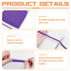 Polyester Braided Lace Trim&nbsp;OCOR-WH0110-14A