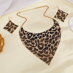 Triangle Scarves & Rhombus Sequin Alloy Pendant Necklaces & Dangle Earrings Sets&nbsp;FS-WG6C930-05