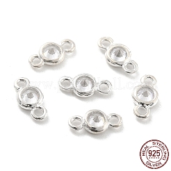 925 Sterling Silver Micro Pave Clear Cubic Zirconia Links Connectors&nbsp;STER-Z001-009S