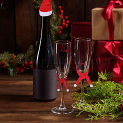 14Pcs 14 Styles Christmas Velvet Wine Bottle Cover Decoration&nbsp;AJEW-CA0004-47