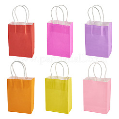 12Pcs 6 Colors Pure Color Kraft Paper Bags&nbsp;AJEW-TA0002-64A