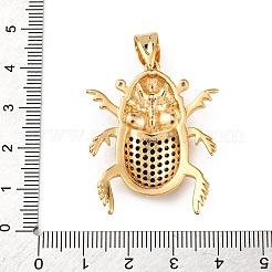 Brass Micro Pave Cubic Zirconia Pendants&nbsp;KK-K408-40G
