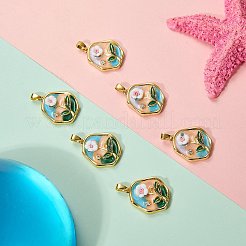 5Pcs Brass Enamel Pendants&nbsp;KK-SZ0002-58B