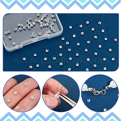 100Pcs 925 Sterling Silver Crimp Beads Covers&nbsp;FIND-PH0017-84