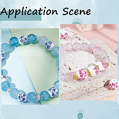 120Pcs 12 Colors Floral Printed Porcelain Beads&nbsp;PORC-SC0001-19