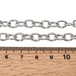6MM 201 Stainless Steel Textured Cable Chain Necklaces for Unisex&nbsp;NJEW-K302-03P