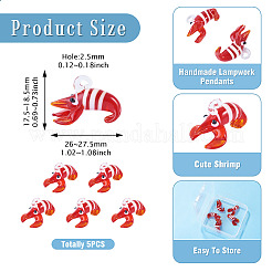 5Pcs Handmade Lampwork Pendants&nbsp;LAMP-TA0002-75B