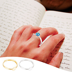 2Pcs 2 Colors Adjustable Sterling Silver Ring Components&nbsp;STER-DR0001-05