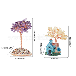 2Pcs 2 Style Money Tree Display Decorations&nbsp;DJEW-FH0001-05