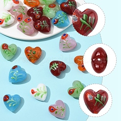 24Pcs 6 Colors Handmade Bumpy Millefiori Glass Beads&nbsp;LAMP-FS0001-39