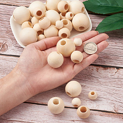 Unfinished Natural Wood Beads&nbsp;WOOD-KS0001-10