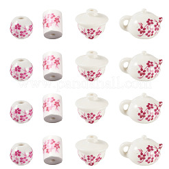 32Pcs 4 Styles Handmade Porcelain Beads&nbsp;PORC-TA0001-78A