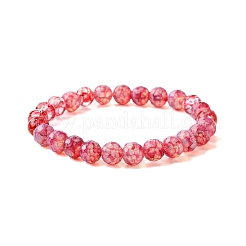 8mm Faceted Round Transparent Baking Paint Glass Beaded Stretch Bracelets for Women&nbsp;BJEW-JB10732