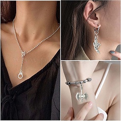 40Pcs 8 Styles Tibetan Style Alloy Pendants&nbsp;TIBEP-YW0001-75