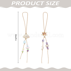 2Pcs 2 Styles Porcelain Bead Mobile Straps&nbsp;HJEW-LP0001-83