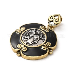 Brass with Cubic Zirconia & Enamel Pendants&nbsp;KK-Z033-06AS