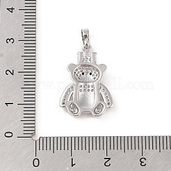 Brass Micro Pave Clear Cubic Zirconia Pendants&nbsp;KK-E111-33P