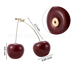 4Pair 4 Colors Lifelike Cherry Dangle Stud Earrings&nbsp;EJEW-SZ0001-54