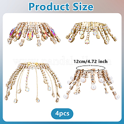 4Pcs Brass Rhinestone Wine Glass Charms&nbsp;HJEW-OC00213