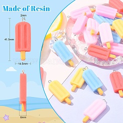 40Pcs 5 Colors Opaque Resin Pendants&nbsp;RESI-CJ0002-99