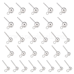 30Pcs 3 Size 304 Stainless Steel Ball Stud Earring Post&nbsp;STAS-LS0001-06S