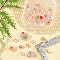 38Pcs 9 Styles Handmade Luminous Lampwork Beads&nbsp;LAMP-FS0001-31