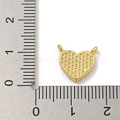 Rack Plating Brass Pave Clear Cubic Zirconia Heart Charms with Natural Shell&nbsp;KK-C074-22G