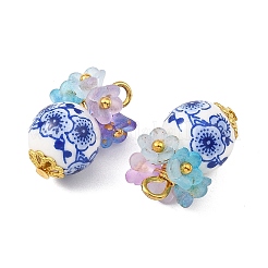 Printed Handmade Porcelain Beads Pendants&nbsp;PALLOY-JF05907-02