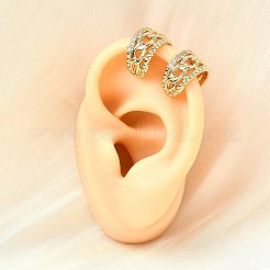 Brass Micro Pave Clear Cubic Zirconia Cuff Earrings&nbsp;EJEW-F370-17G